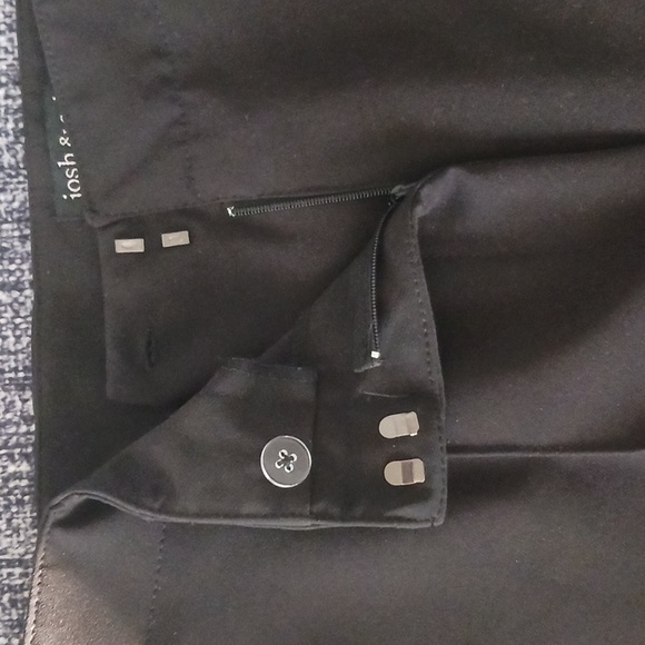 Josh & Arielle black slacks with 4" slits on front of pant permanent pipe detail - Picture 3 of 5